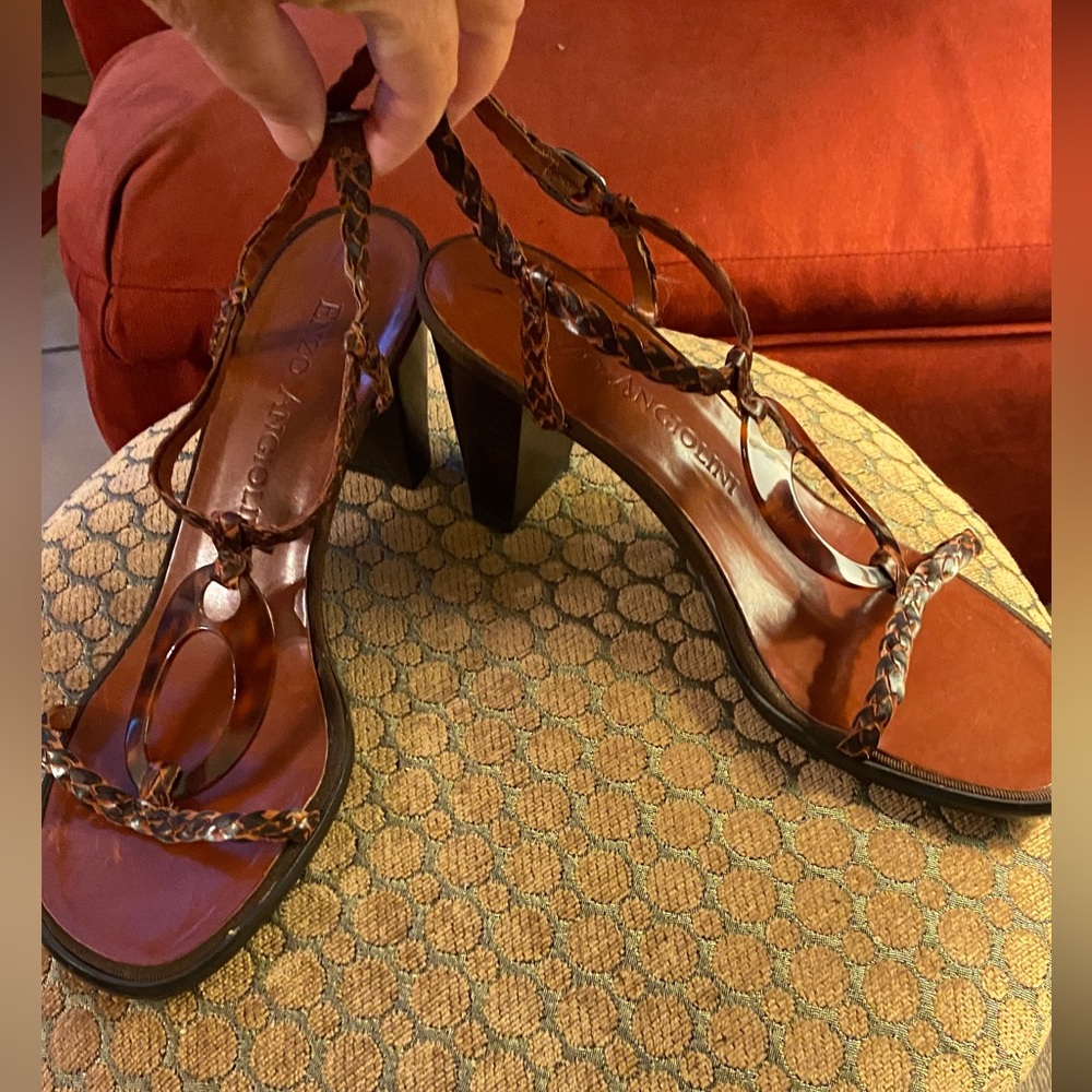 Enzo Angiolini tortoise Deco Sandal Size 7.5